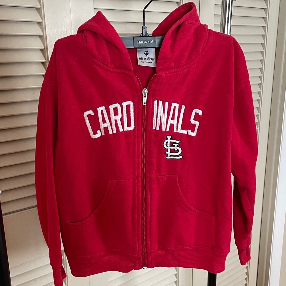 Soft as a Grape Kids Red Cardinals Zip-Up Hoodie